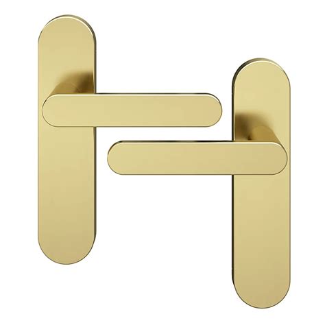 Goodhome Minzh Brushed Brass Effect Arch Latch Door Handle L120mm Pair Diy At Bandq