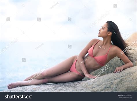 Woman Pink Bikini On Beach Stock Photo Shutterstock