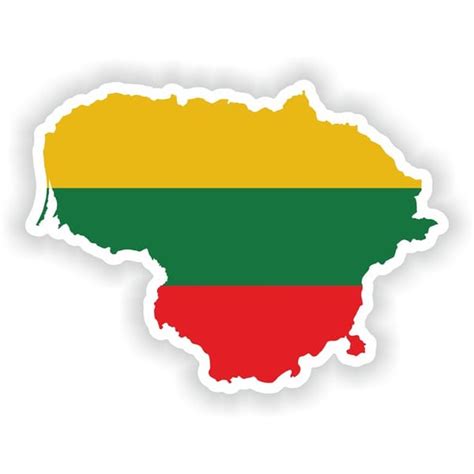 Lithuania Map Flag Silhouette Sticker For Laptop Book Fridge Inspire