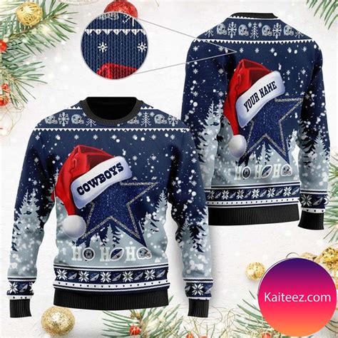 Dallas Cowboys Symbol Wearing Santa Claus Hat Ho Ho Ho Custom