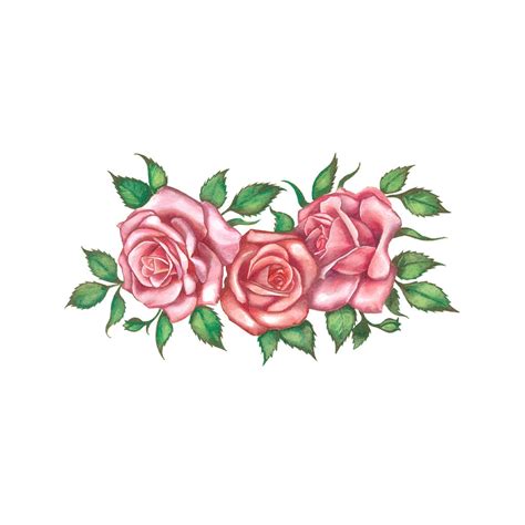 Vintage Pink Roses Tattoo Roses Temporary Tattoo Pink Rose Etsy