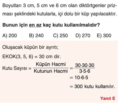 Ebob Ekok Test Sorular Z Mleri Tyt Matematik Ebob Ekok Problemleri