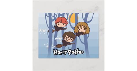 Postal Personalizado Harry Ron Y Hermione Volando En Bos Zazzlees