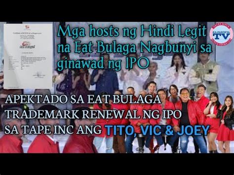 Apektado Ang Tito Vic Joey Sa Trademark Na Eat Bulaga Host Ng Di