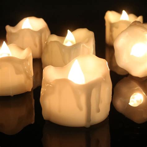 2020 Flameless Flicker Tear Wax Drop Candle Mini Battery Operated Tea Lights New Arrive