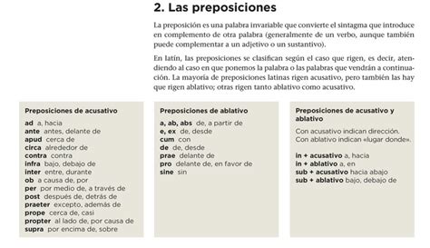 Latín I Las Preposiciones