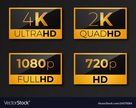 Video Resolution Icons Labels Of 4k 8k And 2k And Full 53 Off