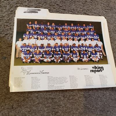 rare  bob lurtsema minnesota vikings  team photo joe senser bud