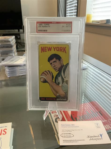 Joe Namath 1965 Topps Football 122 Rookie Card RC Graded PSA 6 EX MINT