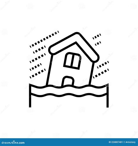 Flood Icon Nature Disaster Vector Illustration Stock Vector