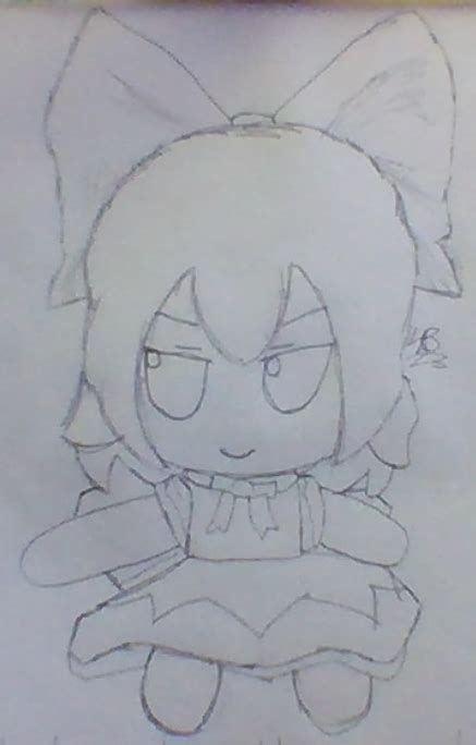 cirno fumo plush reincarnated as a drawing in my sketchbook. i want to own this plush so badly ...