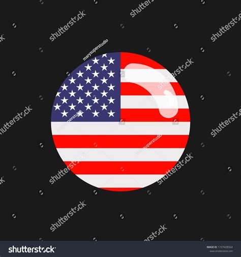 United States Flag Circle Shadow Us Stock Vector (Royalty Free