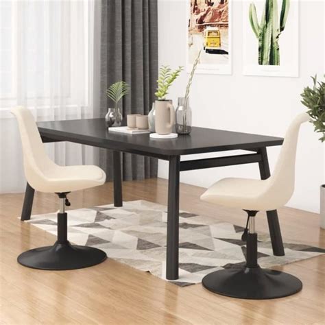 Keenso Chaises Pivotantes De Salle Manger Pcs Cr Me Velours Kn