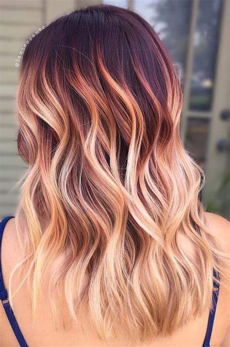 Burgundy To Blonde Ombre Colormelt Blond Ombre Ombre Hair Color Hair Color Balayage Blonde