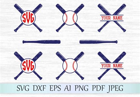 Baseball monogram svg file, Baseball bat svg