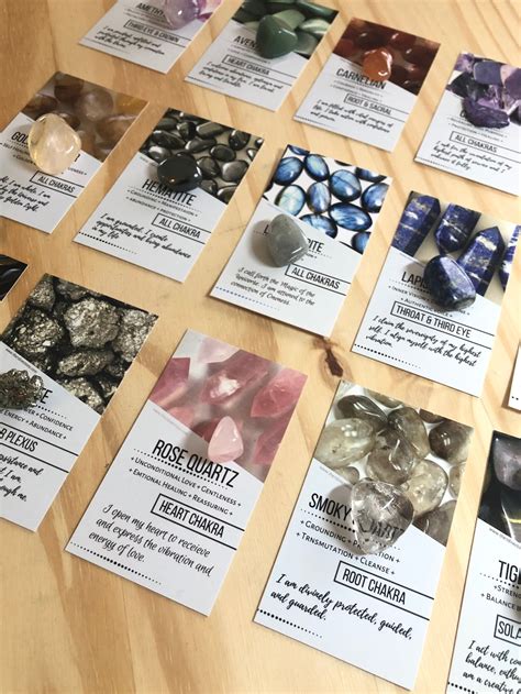 Healing Stones Crystals Starter Kit Set Of 10 With Info Card Etsy