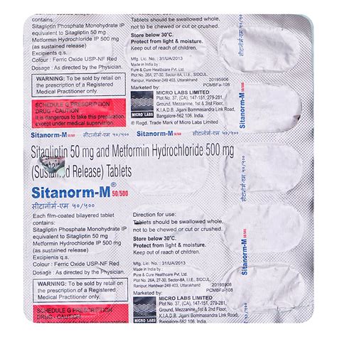 Sitanorm M 50 500 Tablet Uses Side Effects Price Apollo Pharmacy