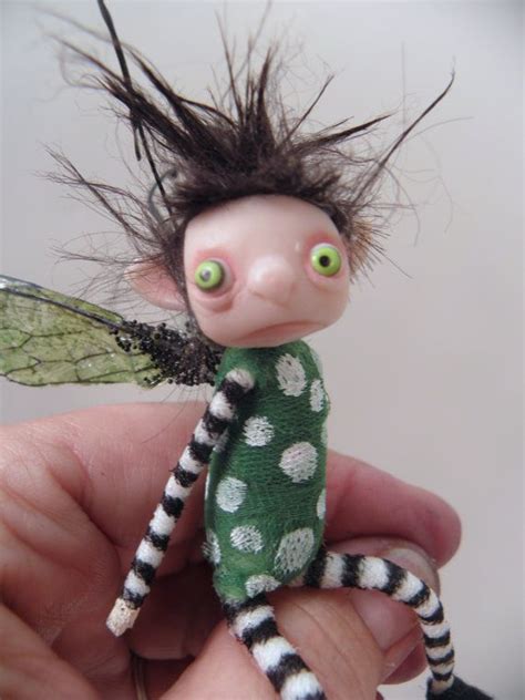 Ooak Pose Able Tiny Pok A Dot BUG Pixie FAIRY 18 Art Doll By