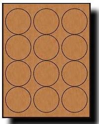 1,200 Brown Kraft Labels, 2.5 Diameter, Round, 100 Sheets use Avery ...