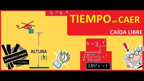 TIEMPO Caída libre FÓRMULAS paso a paso Cómo DESPEJAR y CALCULAR el