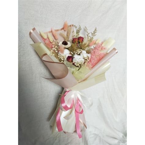 Jual Buket Bunga Kering Dried Flower Buket Wisuda Bouquet Dried Flower