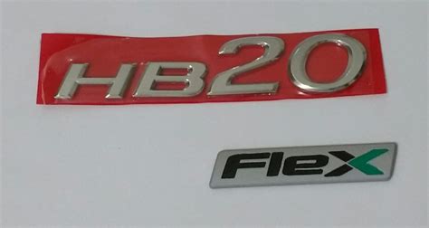 Kit Emblema Letreiro Mala Hb20 Flex 2014 Acima 2 Peças