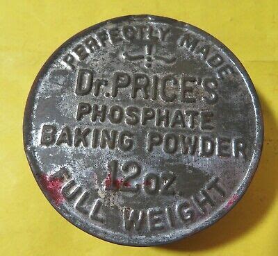 Vintage Dr Prices Phosphate Baking Powder Tin Cool Lid Lid Only Ebay