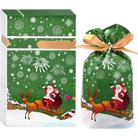 Sac Cadeau Noel Avec Cordon De Serrage Sachet Bonbon Sachet Biscuit