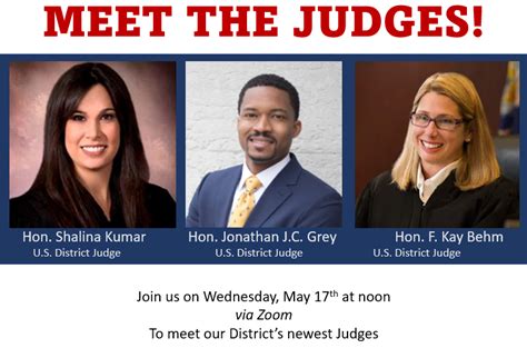 Meet The Judges Federal Bar Association Eastern District Of Michigan