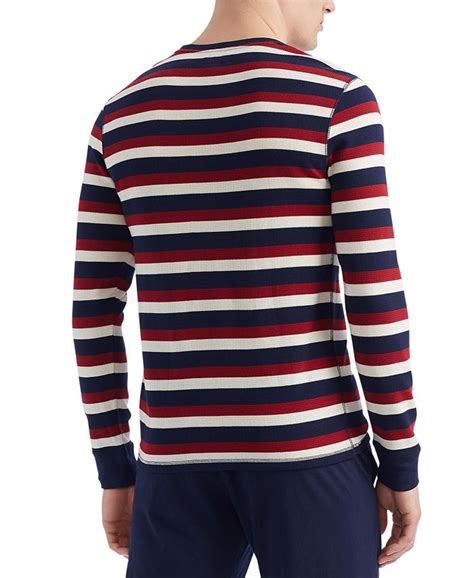 Polo Ralph Lauren Mens Long Sleeve Graphic Waffle Knit Pajama Shirt