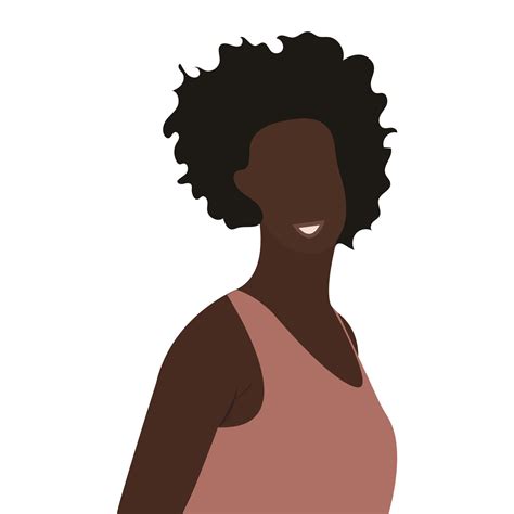 silhouette of a black woman with curly hair. Confident young woman with ...