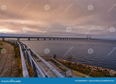 The Oresund Bridge, the Bridge and Underwater Tunnel Connecting Malmo ...