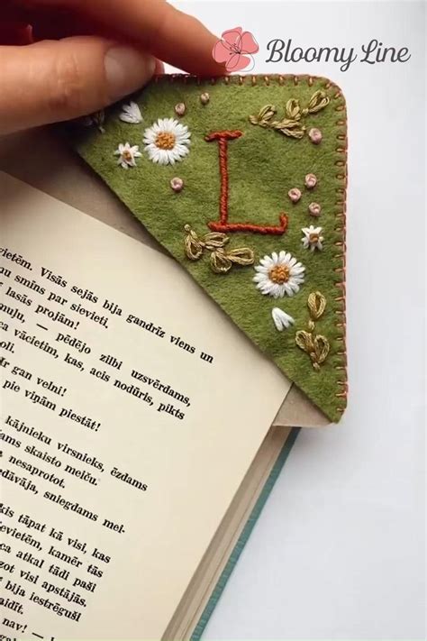 Personalized Hand Embroidered Corner Bookmark Video Bookmarks