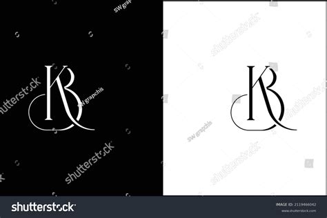 Bk Kb Abstract Letters Logo Monogram Stock Vector Royalty Off