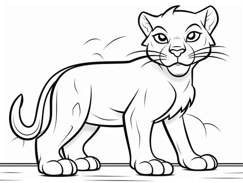 Happy Panther Coloring Time Coloring Page