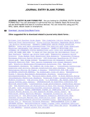 Fillable Online Journal Entry Blank Forms Journal Entry Blank Forms