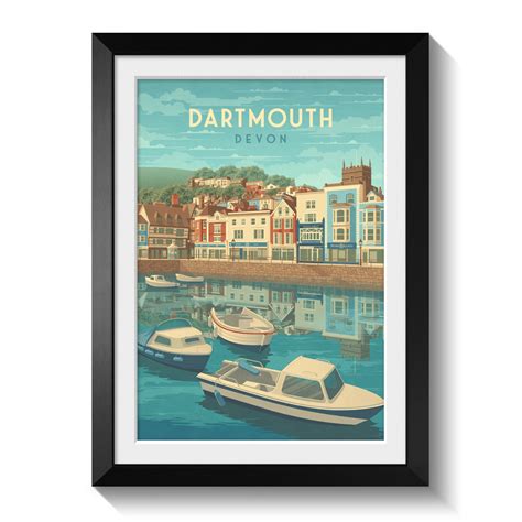 Dartmouth Devon Seaside Travel Poster – Bucket List Prints