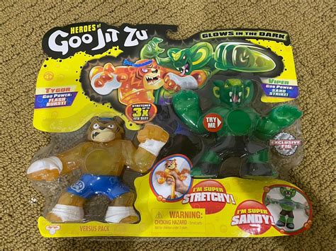 Heroes Of Goo Jit Zu 2 Pack Of Glow In The Dark Action Figures