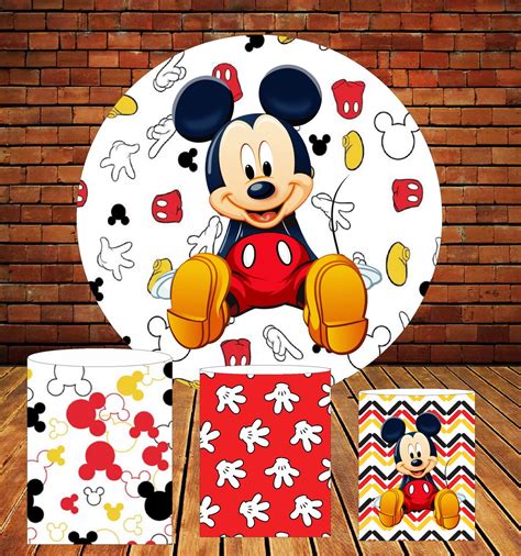 Capa Painel Redondo Mickey Capa Cilindro Elo