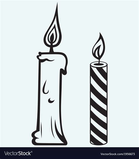 Burning Candle Royalty Free Vector Image Vectorstock