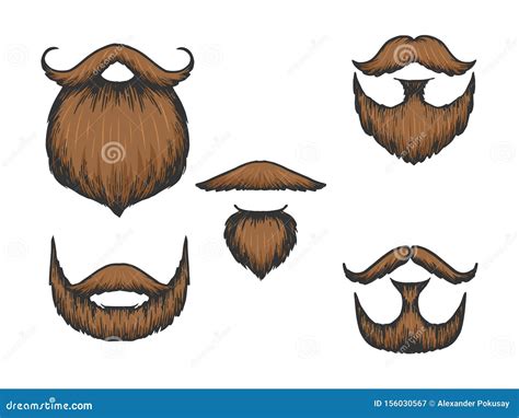 Moustache And Beard Color Sketch Engraving Vector Stock Vector Illustration Of Fashion Color