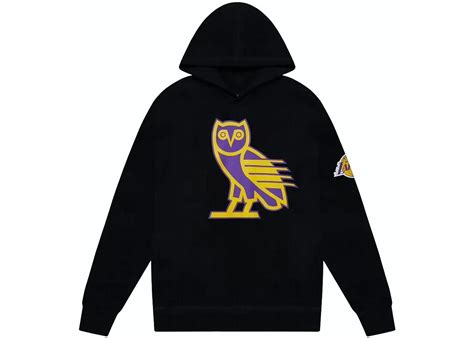 Ovo X Nba Lakers Og Owl Hoodie Black Mens Ss23 Us