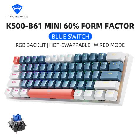 Machenike K500 B61 Mechanical Keyboard 60 Keys Wired Keyboard Hot