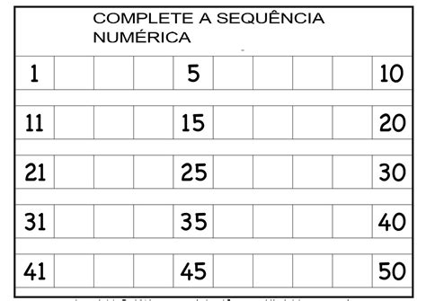 Atividade Sequencia Numerica E Escrita De Numerais Images