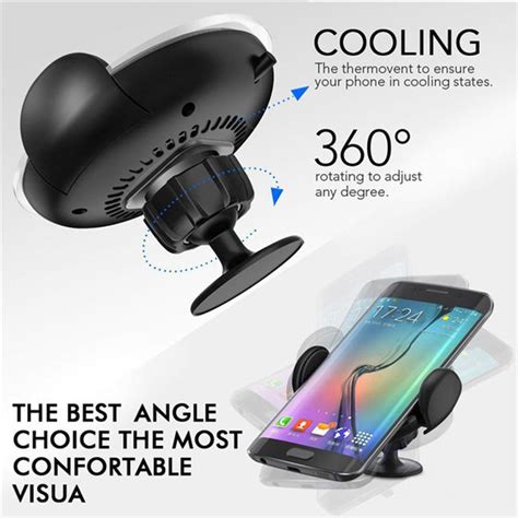 Cf67 360 Rotatable Qi Wireless Charger Holder Cheer Fan