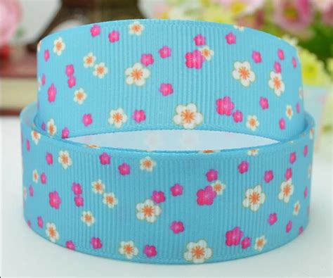 78 Inch22mm Sakura Cherry Blossom Print Grosgrain Ribbon In