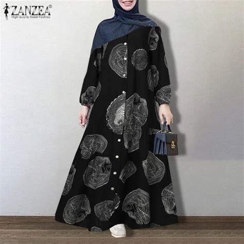 Robe Femmes Duba Abaya Turquie Hijab Robe Zanzea Vintage Robe De