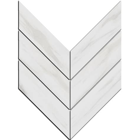 Bianco Dolomiti 3 X 10 Honed Macro Chevron Mosaic Pera Tile