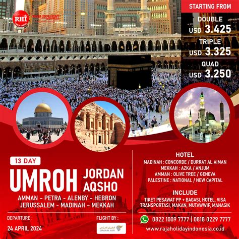 Harga Paket Umroh Plus Aqsho Turki Jordan Mesir