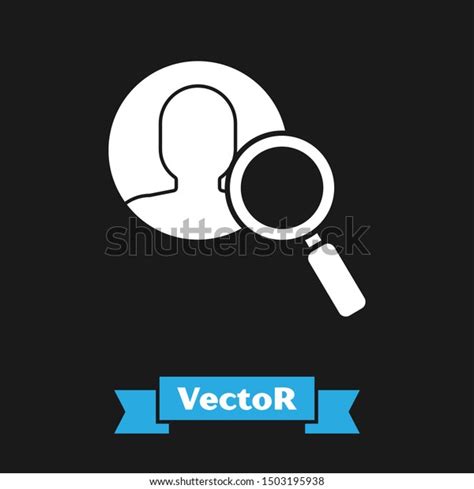 White Magnifying Glass Search People Icon Stock Vector Royalty Free